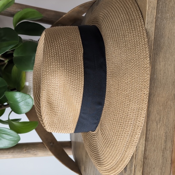 NWOT Eric Javits Phoenix Fedora Hat Natural Black UPF 50+ Sun Protection - Picture 10 of 15